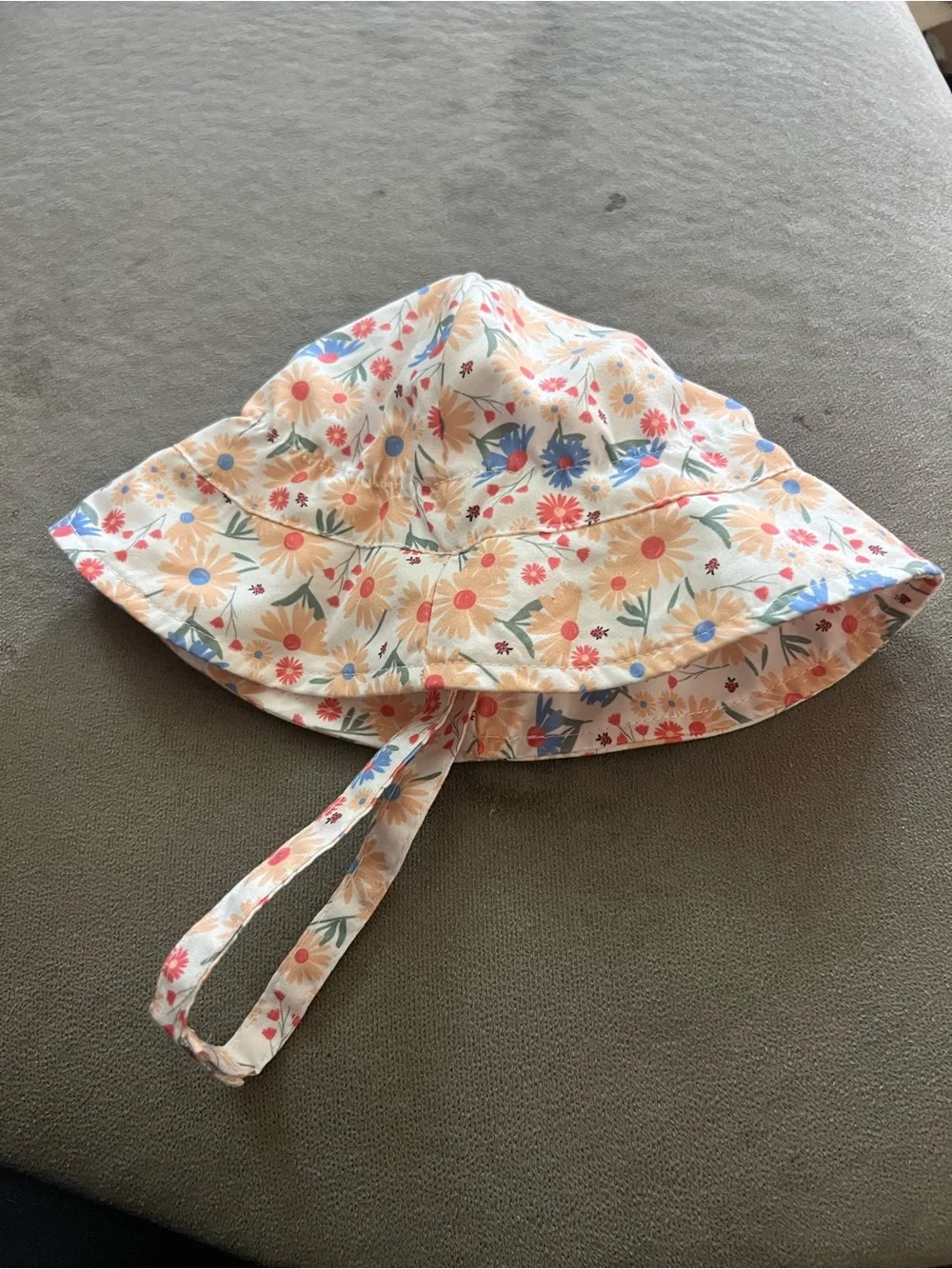 ⭐️Kids Floral Sun Hat - Pink, Peach & Blue